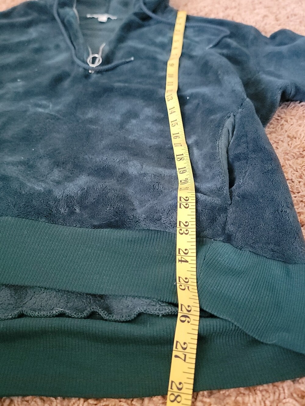 Express One Eleven Teal Velour / Fleece Hoodie /Pullover! Womens Medium - Picture 6 of 9